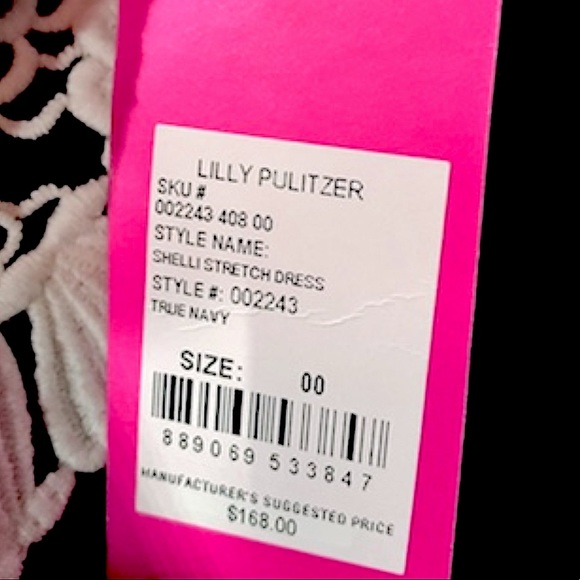 Lilly Pulitzer Navy Stretch Brocade Shift Mini NWT - Picture 3 of 13